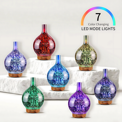 Humidificador de Vidrio con Luz de 7 Colores