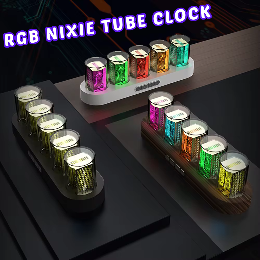 Reloj Digital de Tubos Nixie con Iluminación RGB