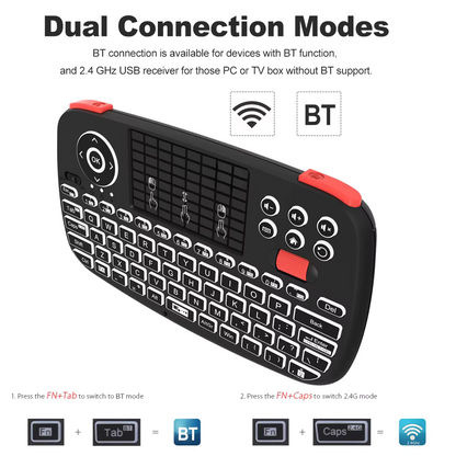Mini Teclado Inalámbrico con Touchpad y Conexión Dual