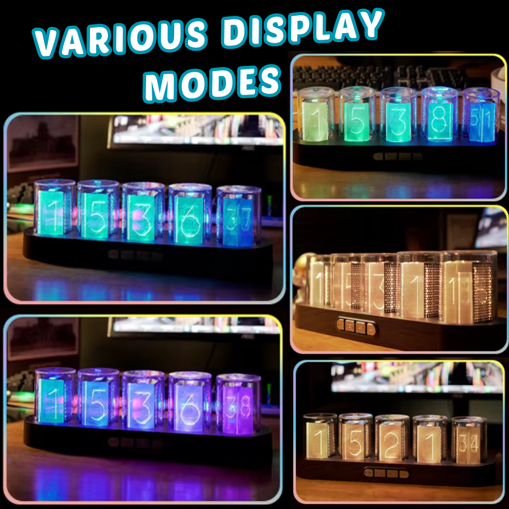 Reloj Digital de Tubos Nixie con Iluminación RGB