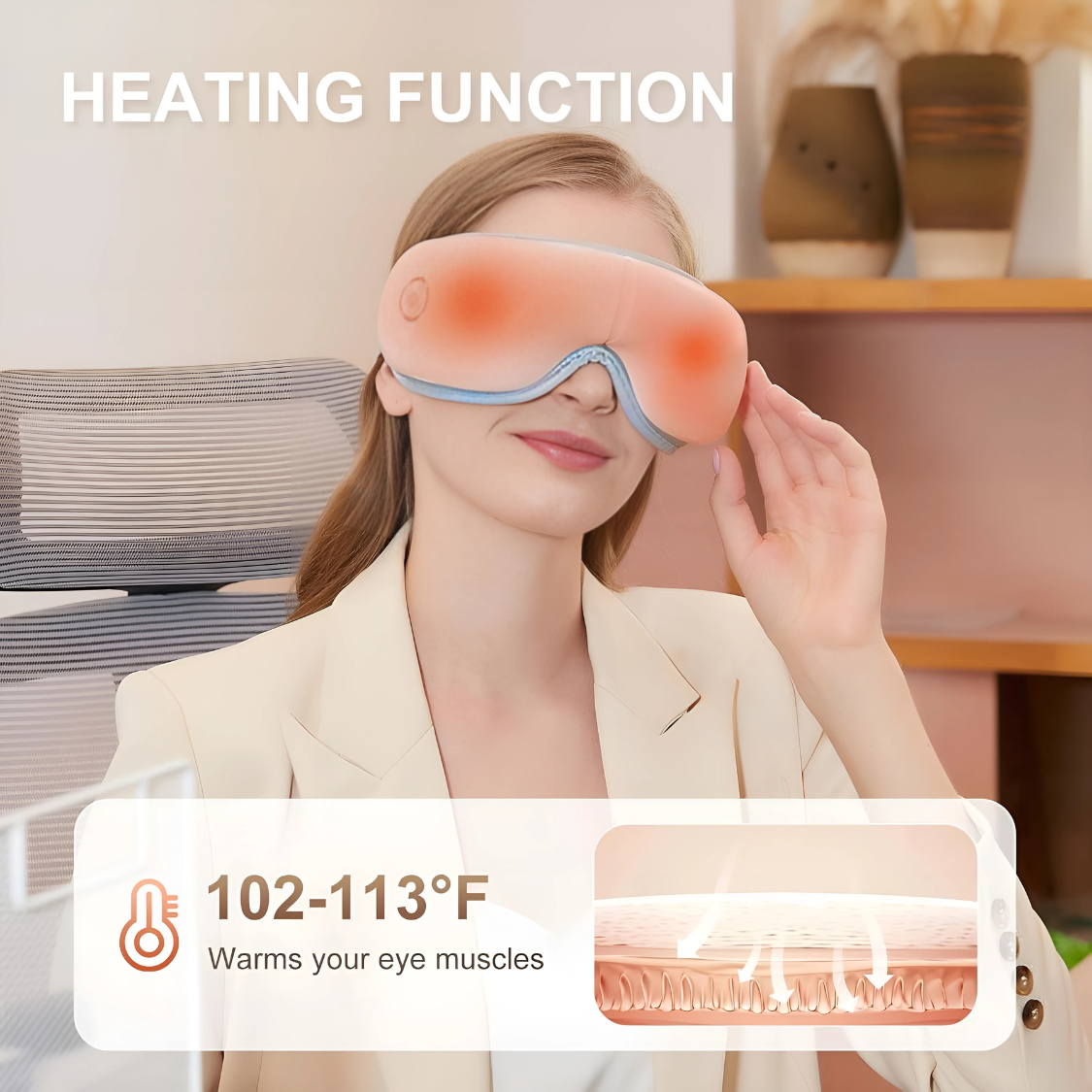 Masajeador de Ojos con Calor y Música Bluetooth