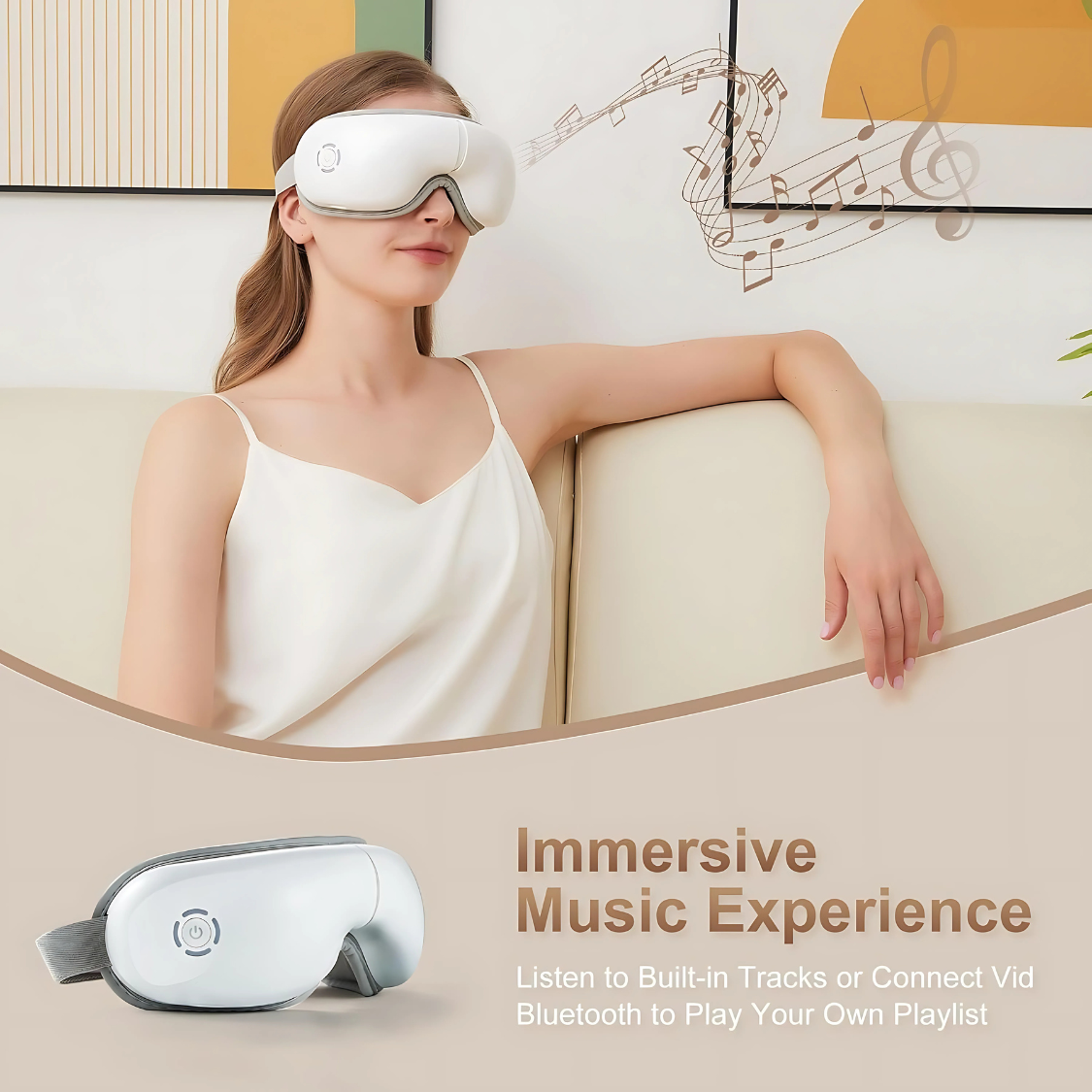Masajeador de Ojos con Calor y Música Bluetooth
