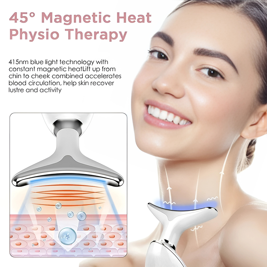 Dispositivo Reafirmante 6-en-1 para Cuello y Rostro