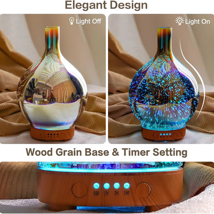 Humidificador de Vidrio con Luz de 7 Colores