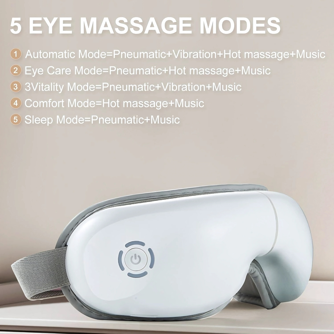 Masajeador de Ojos con Calor y Música Bluetooth