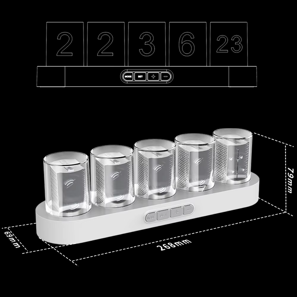 Reloj Digital de Tubos Nixie con Iluminación RGB